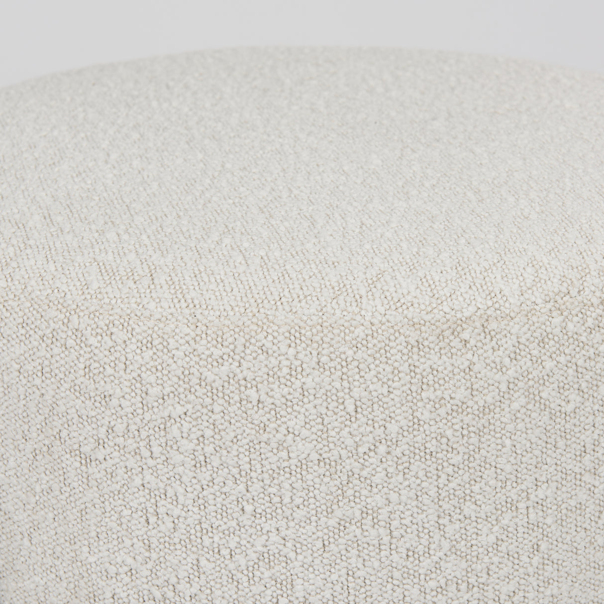 Amelia Cream Boucle W/Black Metal Upholstered Pouf from Mercana - Luna Furniture
