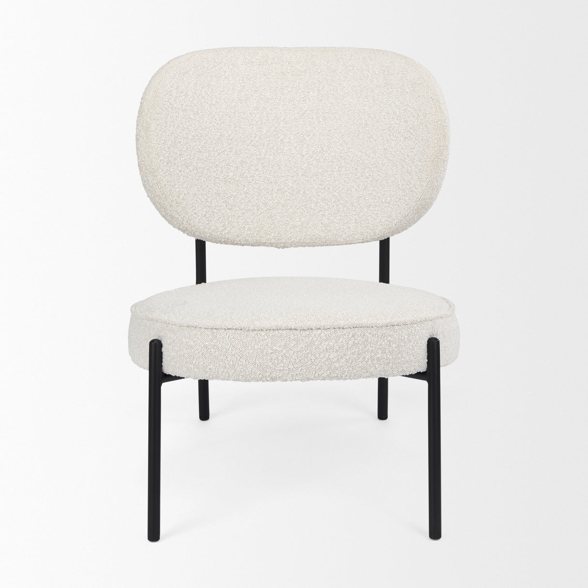 Amelia Cream Boucle W/Black Metal Upholstered Accent Chair 21.3L x 21.3W x 30.3H from Mercana - Luna Furniture