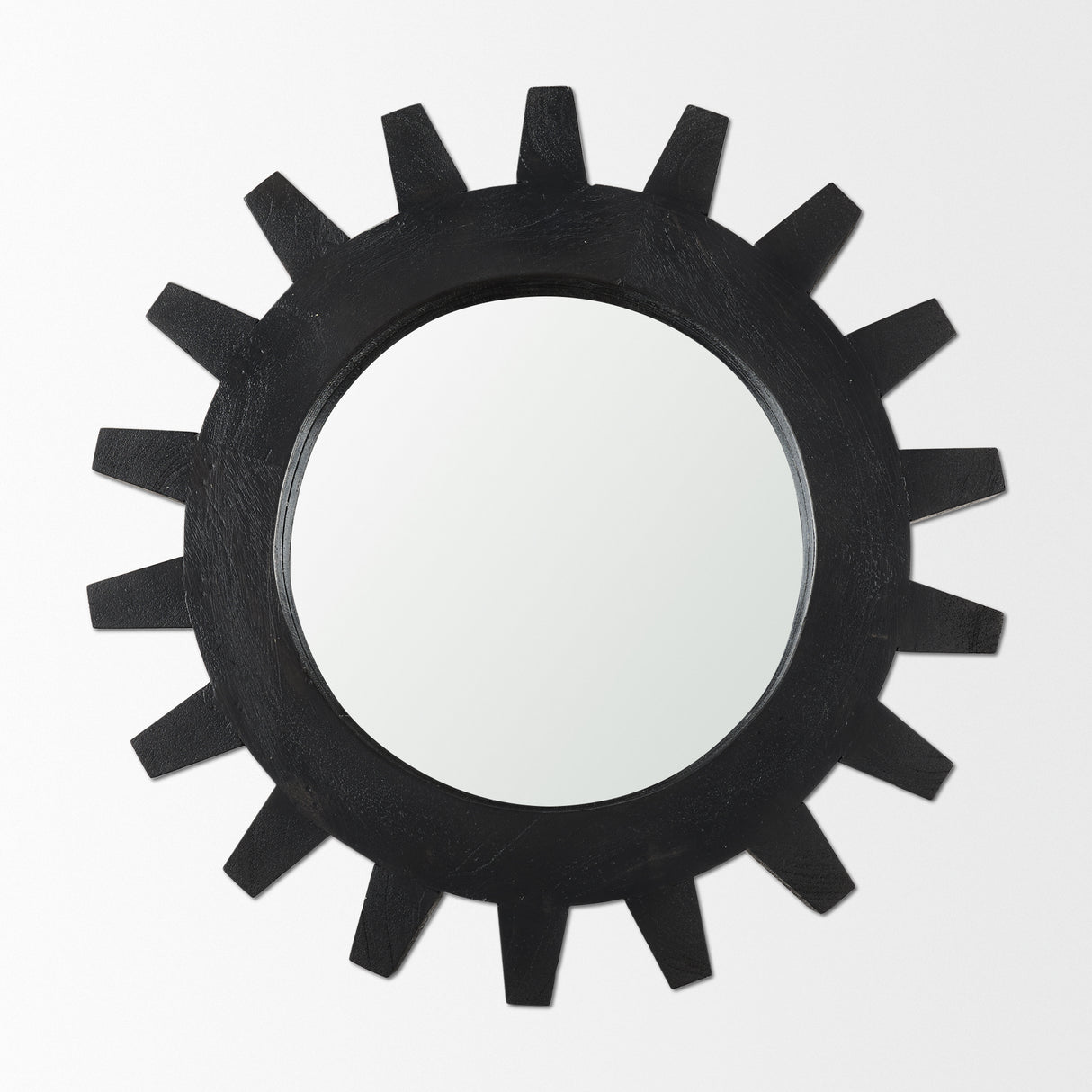 Sundance Cog 17" Round Black Wood Frame Mirror from Mercana - Luna Furniture