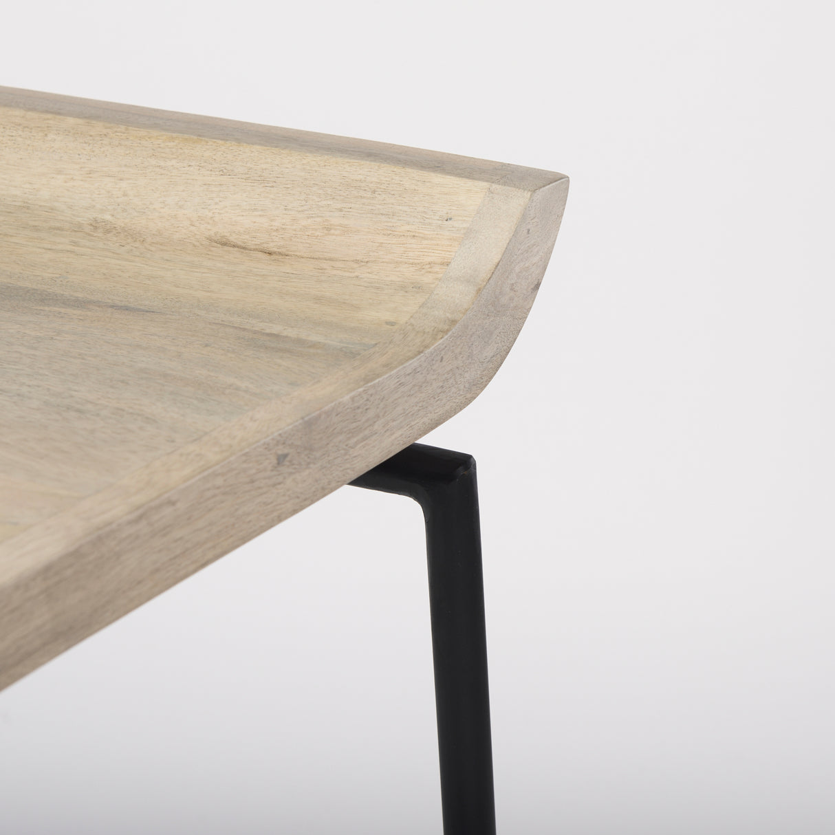 Givens 25.8"H Seat Height Natural Wood W/Black Metal Counter Stool from Mercana - Luna Furniture