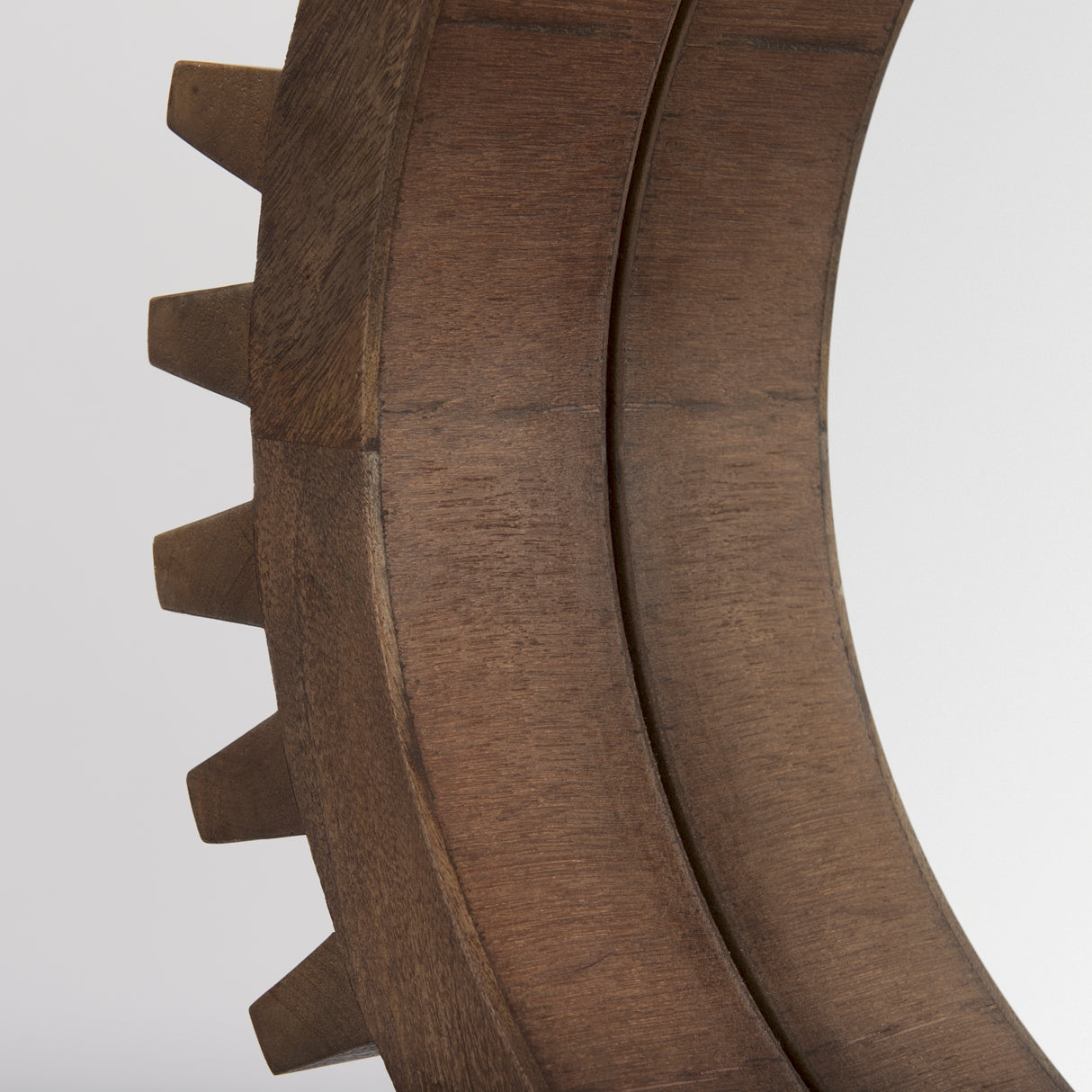 Cog Mirror 26" Round Brown Wood Frame Mirror from Mercana - Luna Furniture