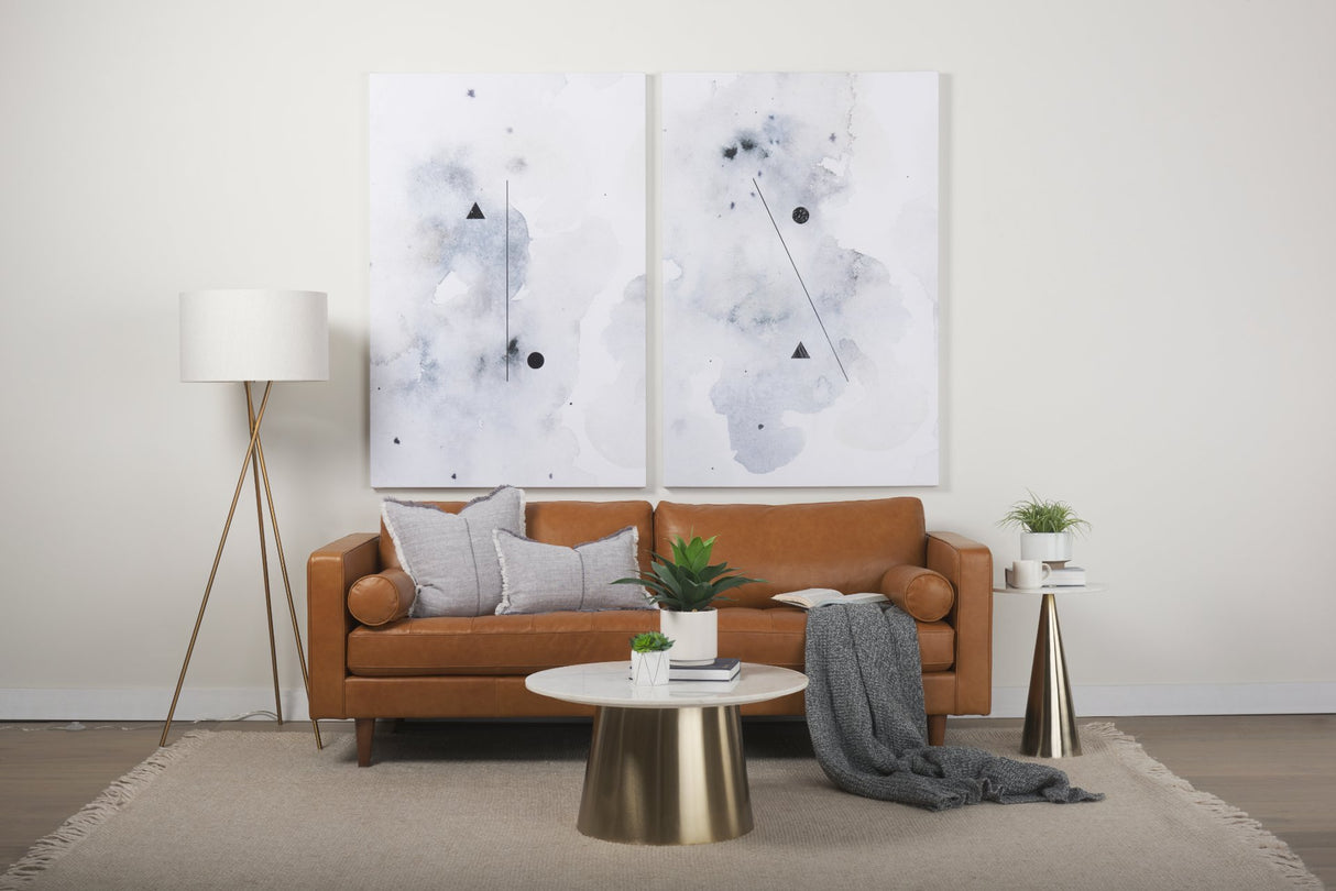Svend 88.0L x 38.0W x 34.0H Tan Leather Sofa from Mercana - Luna Furniture