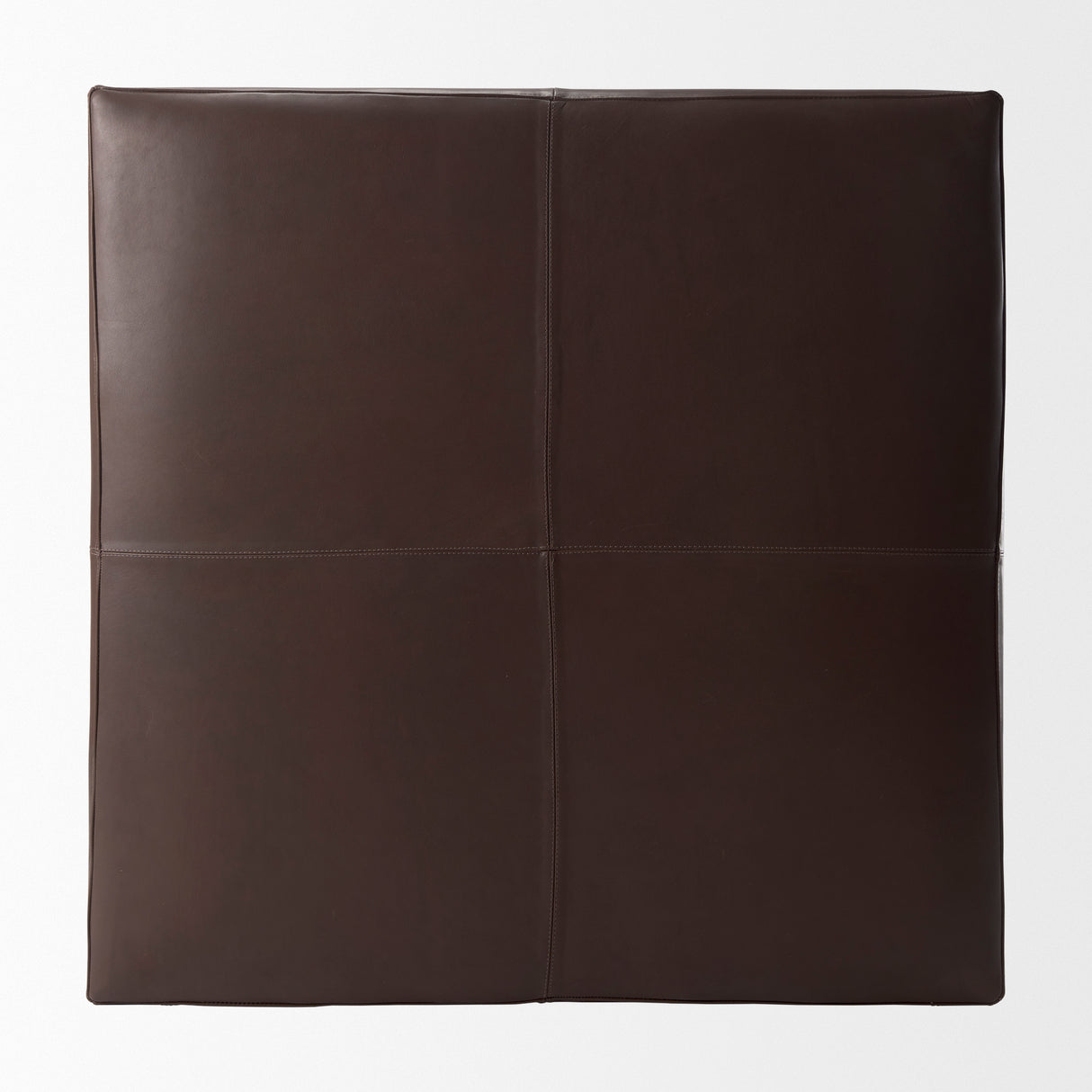 Minara 36L x 36W x 16H Square Dark Brown Leather Wrapped Ottoman from Mercana - Luna Furniture