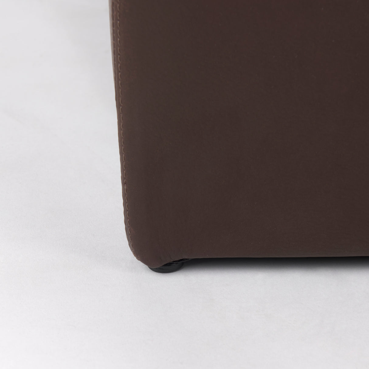 Minara 36L x 36W x 16H Square Dark Brown Leather Wrapped Ottoman from Mercana - Luna Furniture