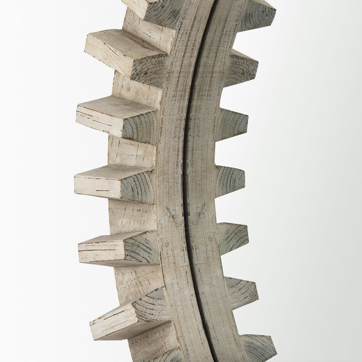Sprocket Mirror 35" Round Natural Brown Wood Frame Mirror from Mercana - Luna Furniture