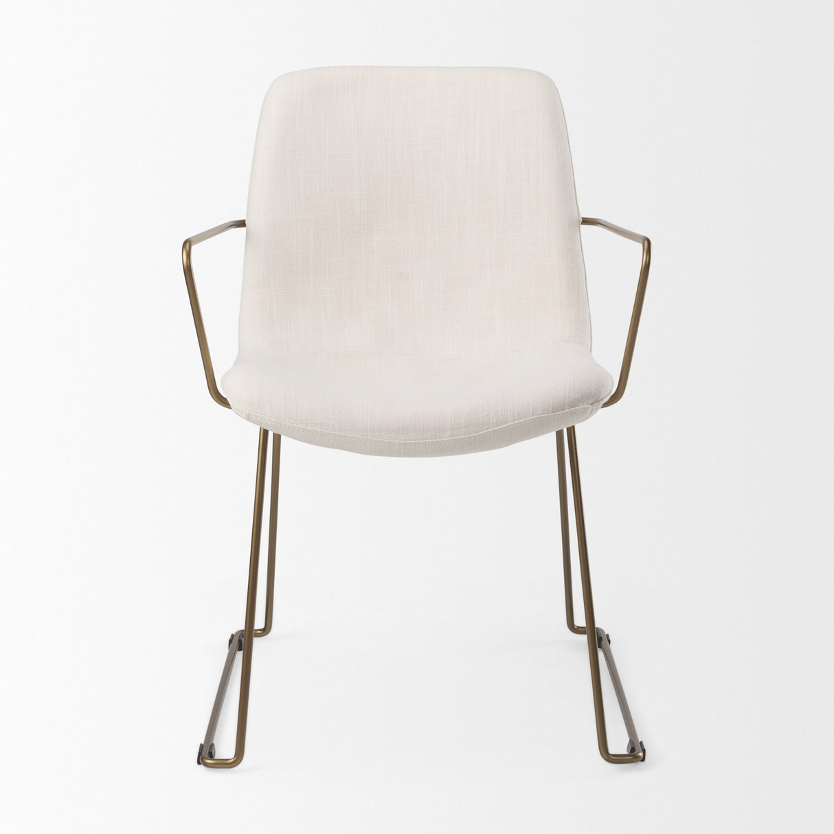 Sawyer Cream Fabric Wrap Gold Metal Frame Dining Chair from Mercana - Luna Furniture