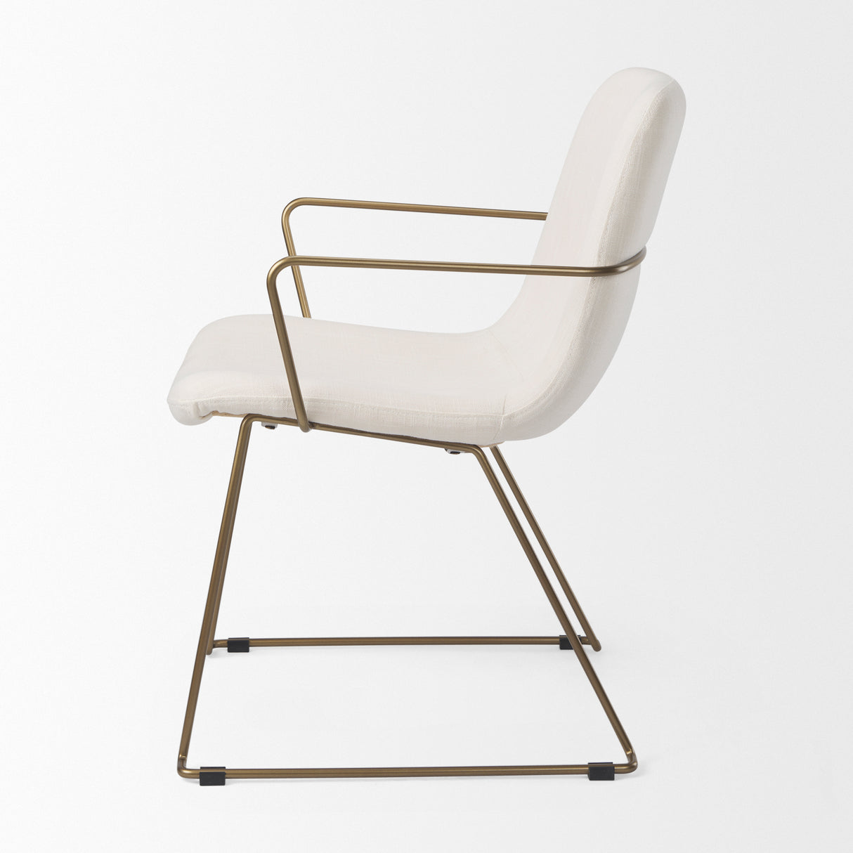 Sawyer Cream Fabric Wrap Gold Metal Frame Dining Chair from Mercana - Luna Furniture