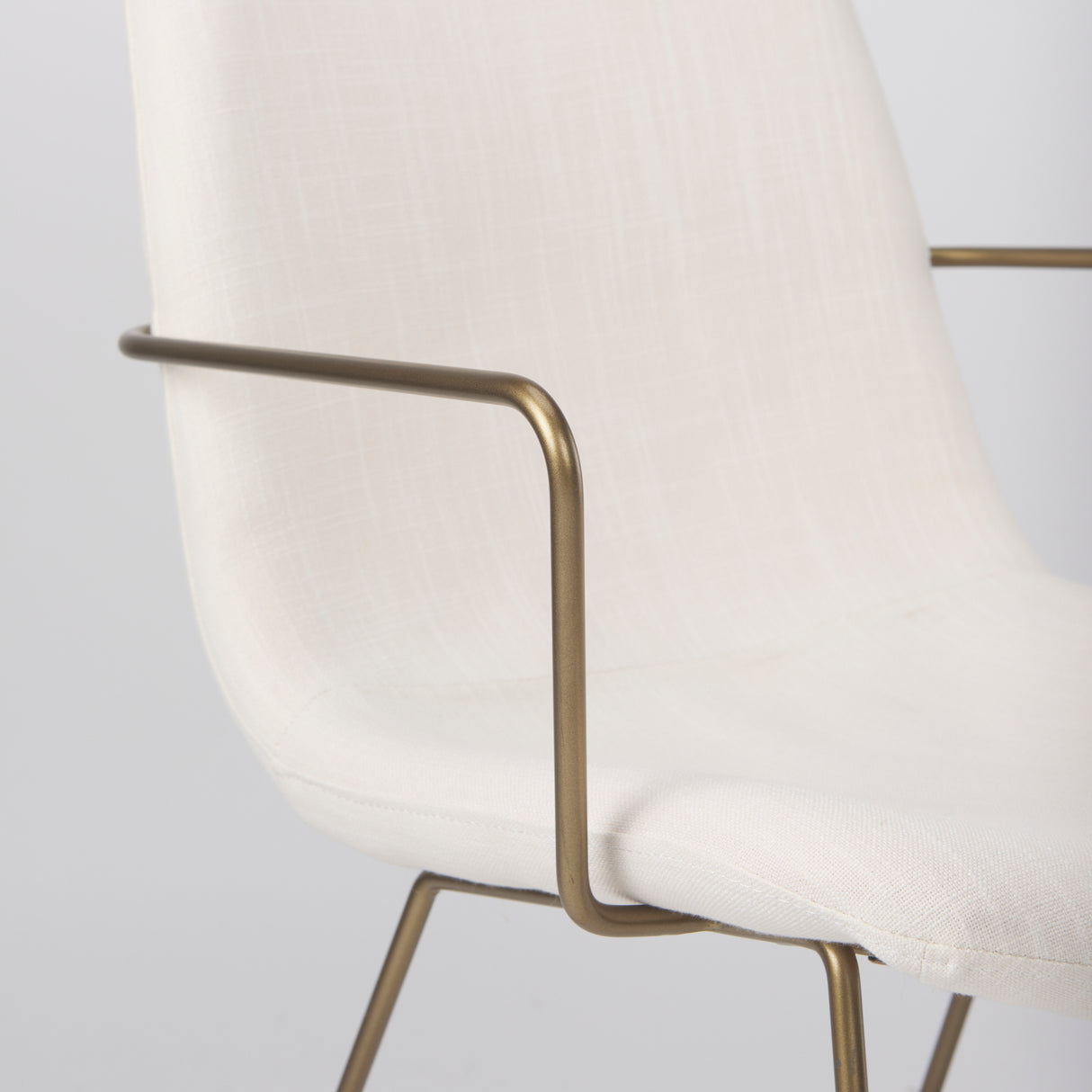 Sawyer Cream Fabric Wrap Gold Metal Frame Dining Chair from Mercana - Luna Furniture