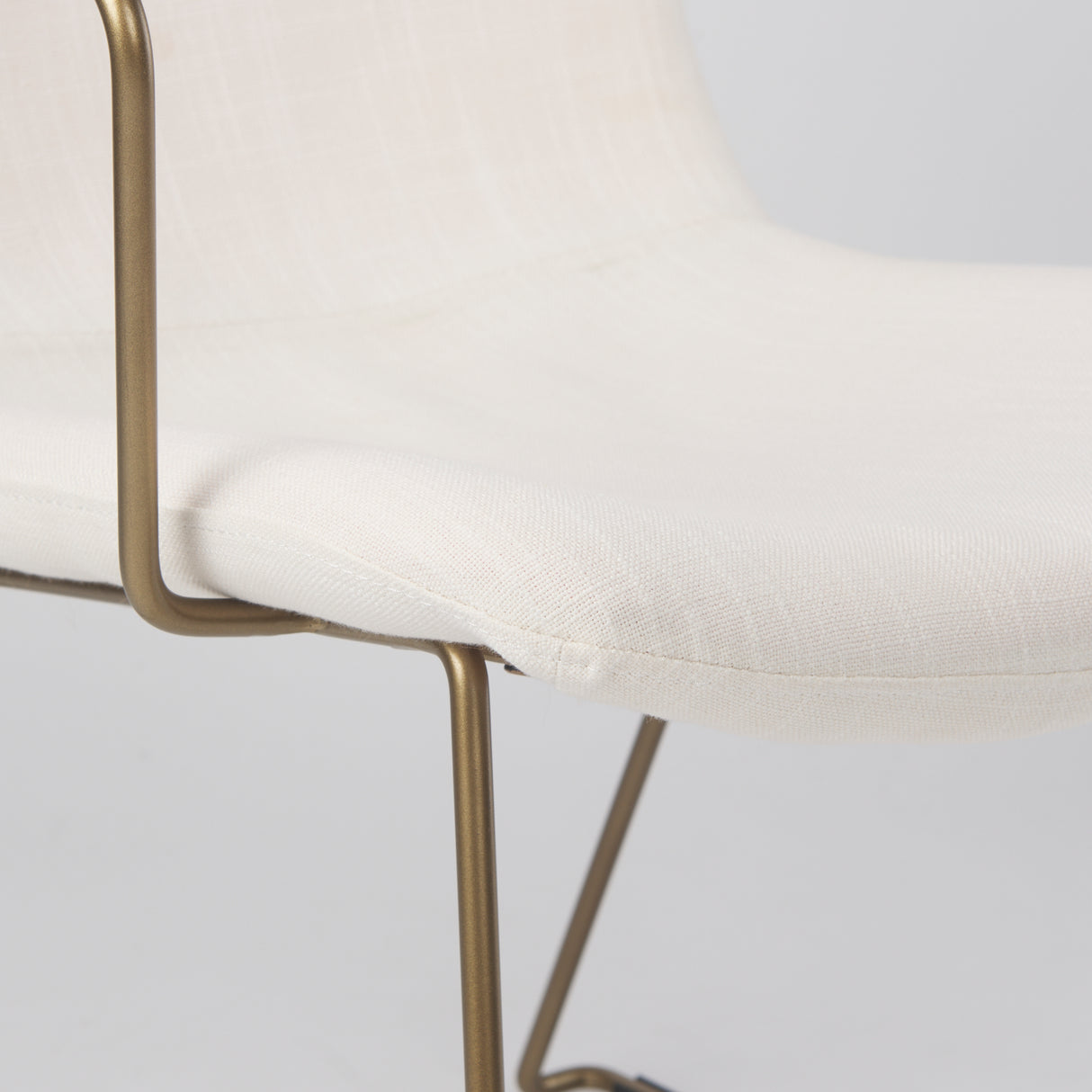 Sawyer Cream Fabric Wrap Gold Metal Frame Dining Chair from Mercana - Luna Furniture