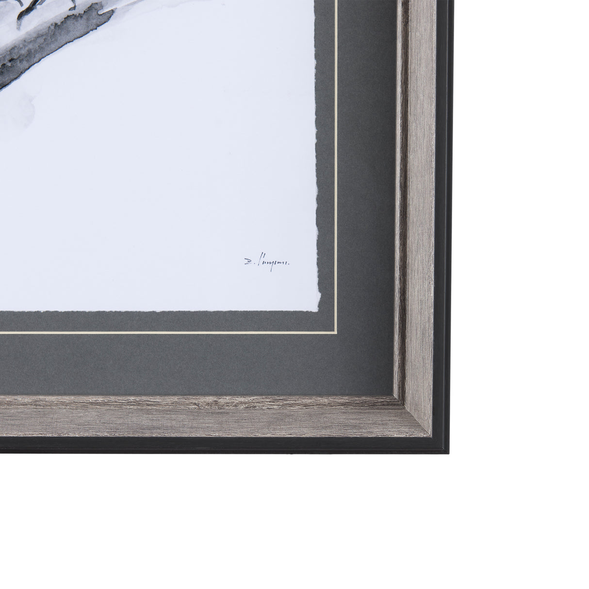 Eastern Blue BW III by Mercana Studio Hand Embellished Textured Framed Art Print Matted under Glass from Mercana - Luna Furniture