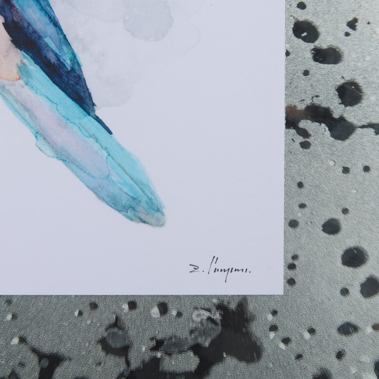 Eastern Blue I by Mercana Studio a Hand Embellished Textured Framed Art Print Matted under Glass from Mercana - Luna Furniture