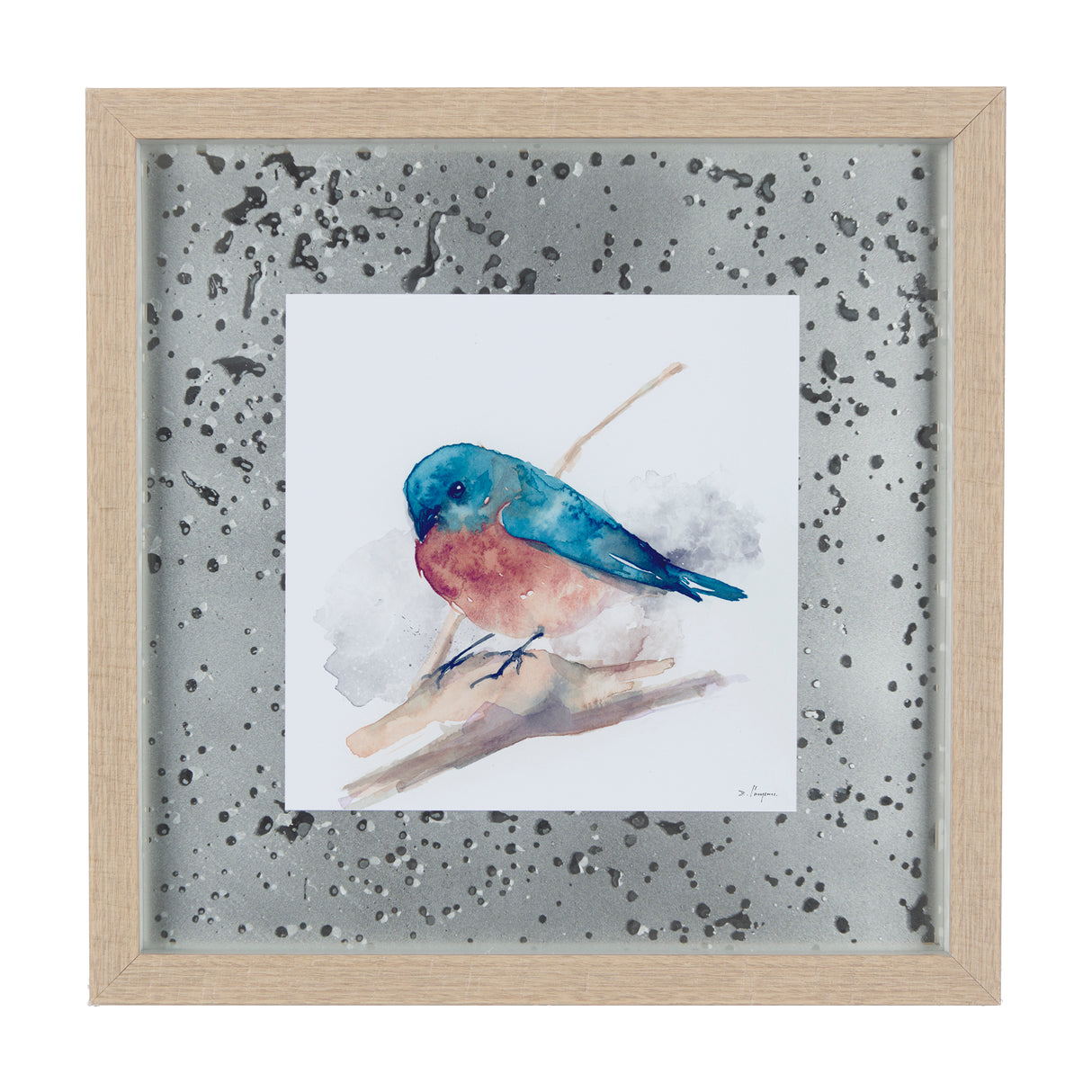 Eastern Blue III by Mercana Studio a Hand Embellished Textured Framed Art Print Matted under Glass from Mercana - Luna Furniture