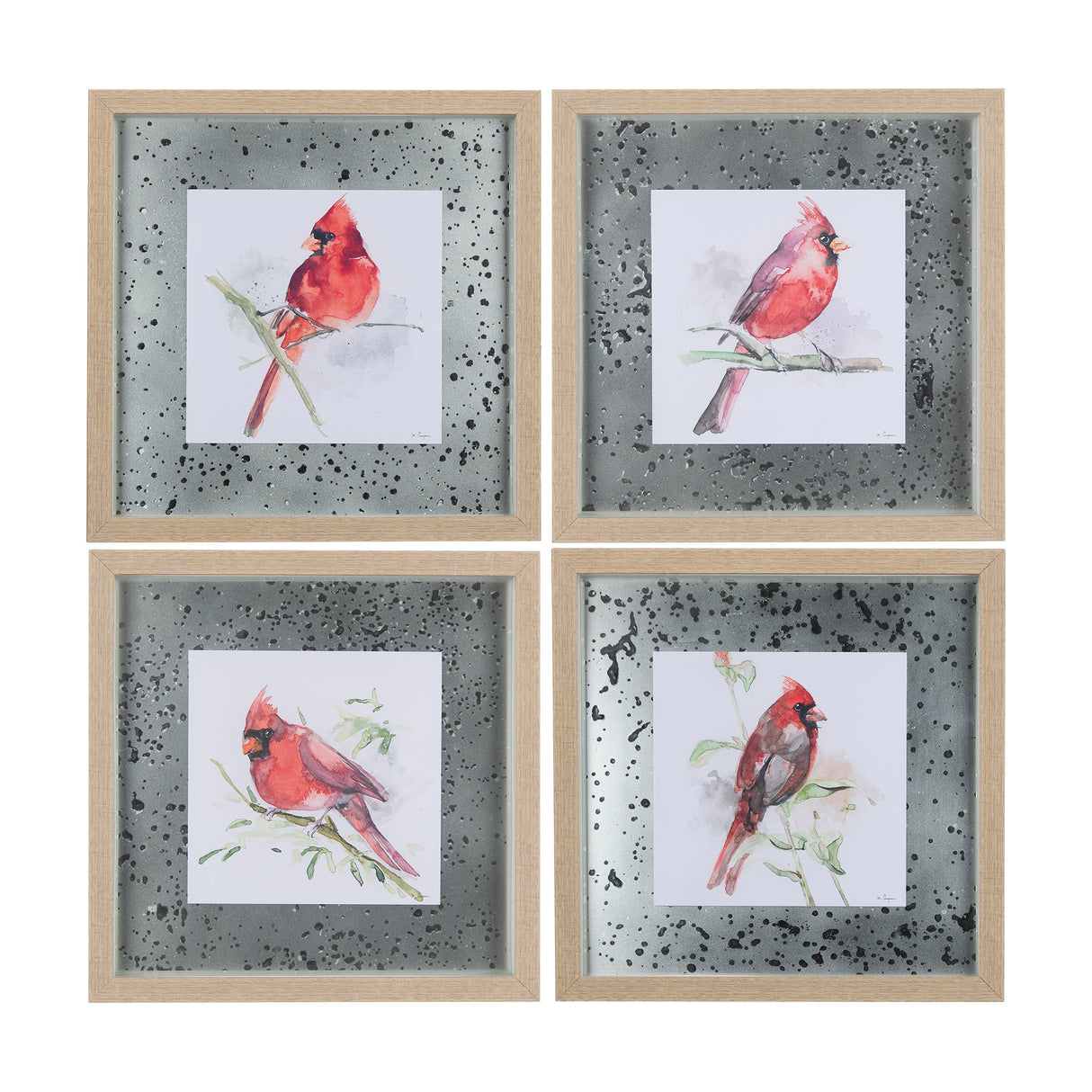 Cardinal II by Mercana Studio a Hand Embellished Textured Framed Art Print Matted under Glass from Mercana - Luna Furniture