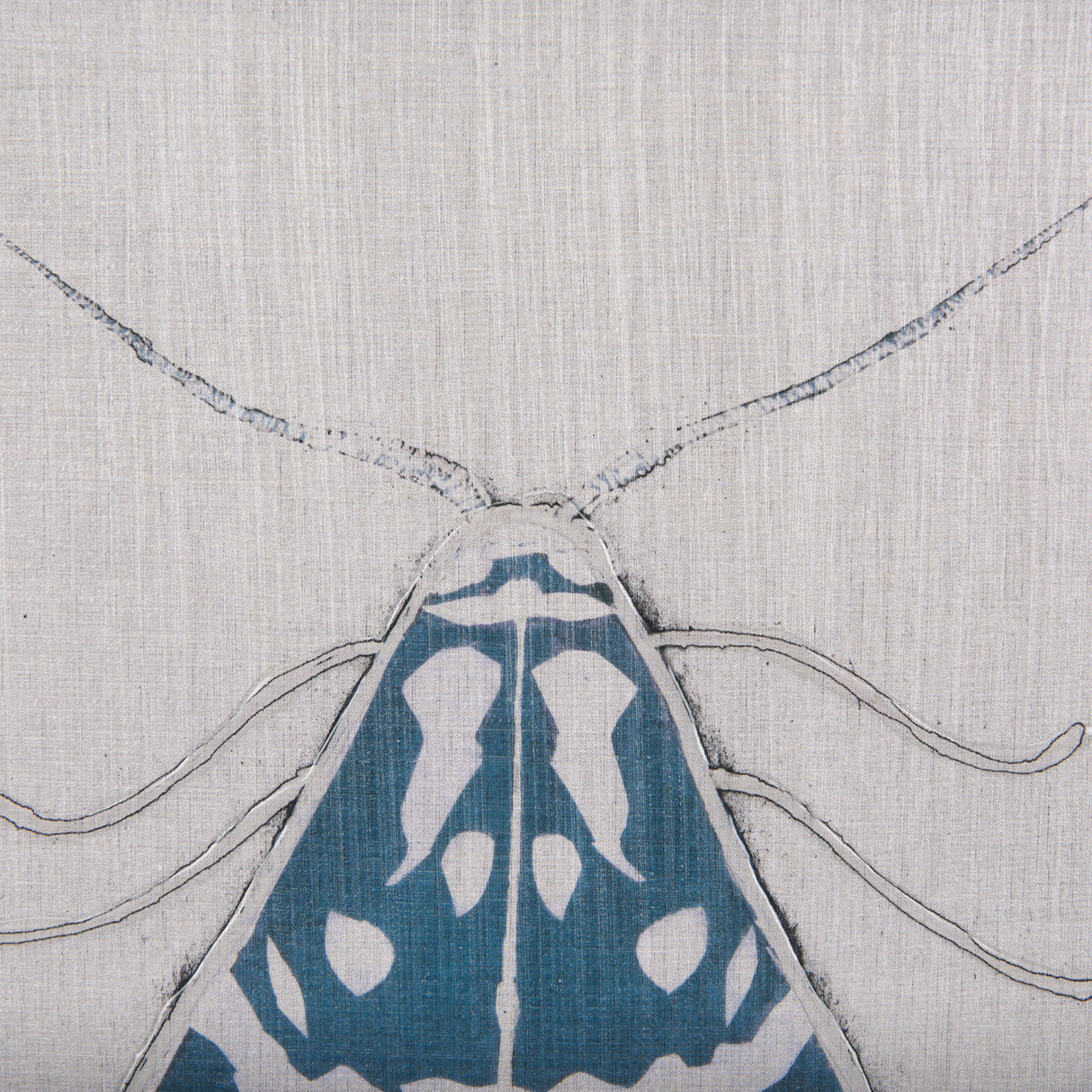 Moth Blue III by Mercana Studio a Hand Embellished Textured Framed Art Print from Mercana - Luna Furniture