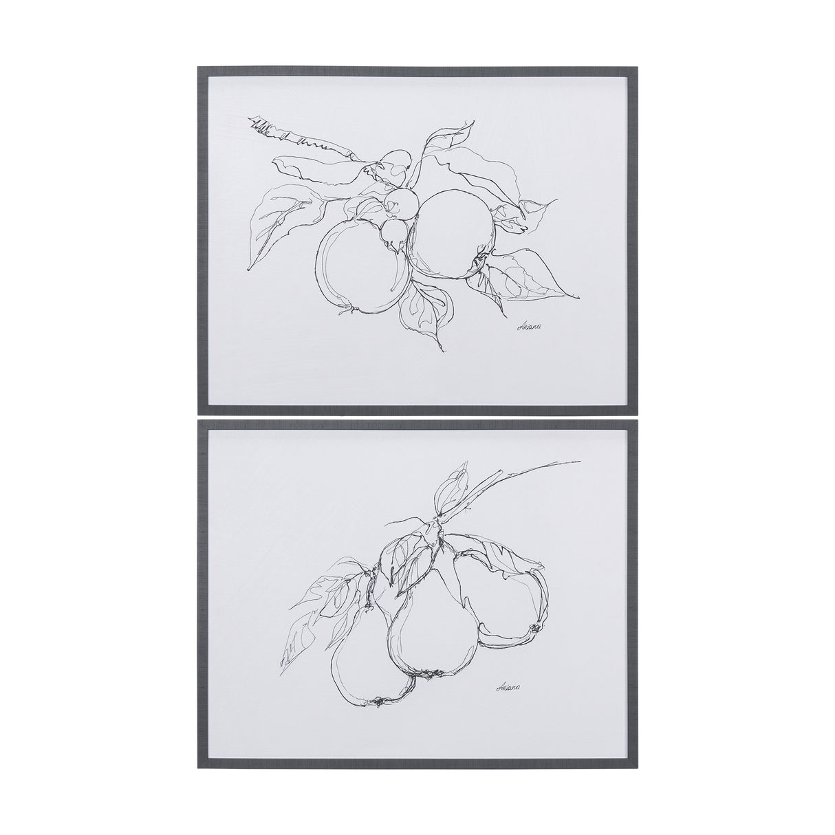 Fruit Sketch Apple by Mercana Studio a Hand Embellished Textured Framed Art Print from Mercana - Luna Furniture