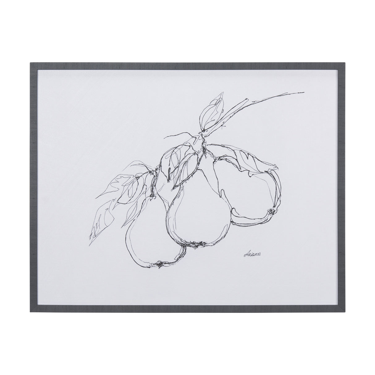 Fruit Sketch Pear by Mercana Studio a Hand Embellished Textured Framed Art Print from Mercana - Luna Furniture