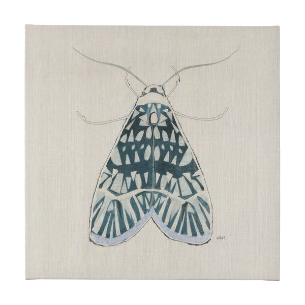 Moth Blue I by Mercana Studio a Hand Embellished Textured Canvas