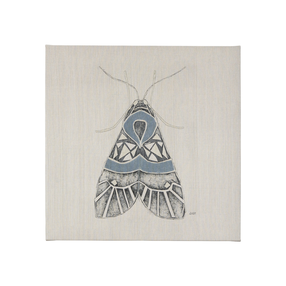 Moth Blue II by Mercana Studio a Hand Embellished Textured Canvas from Mercana - Luna Furniture