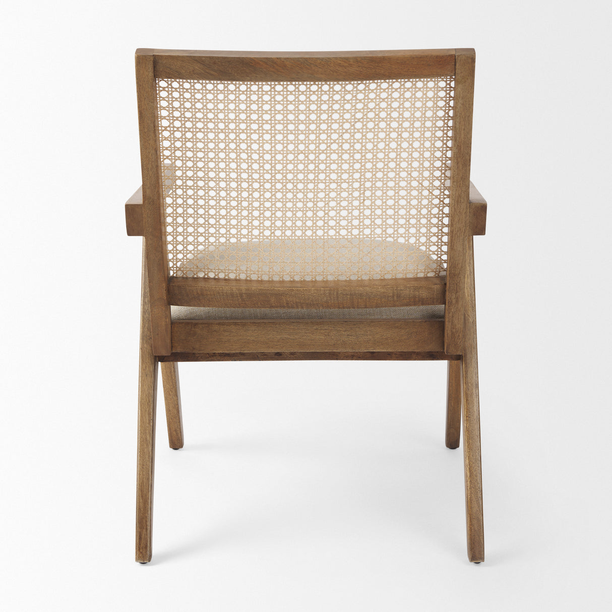Donna Light Brown Wood Cane-Back w/ Beige Upholstered Seat Dining Chair from Mercana - Luna Furniture