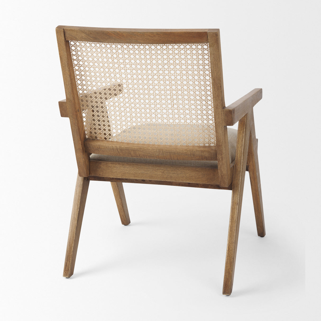 Donna Light Brown Wood Cane-Back w/ Beige Upholstered Seat Dining Chair from Mercana - Luna Furniture