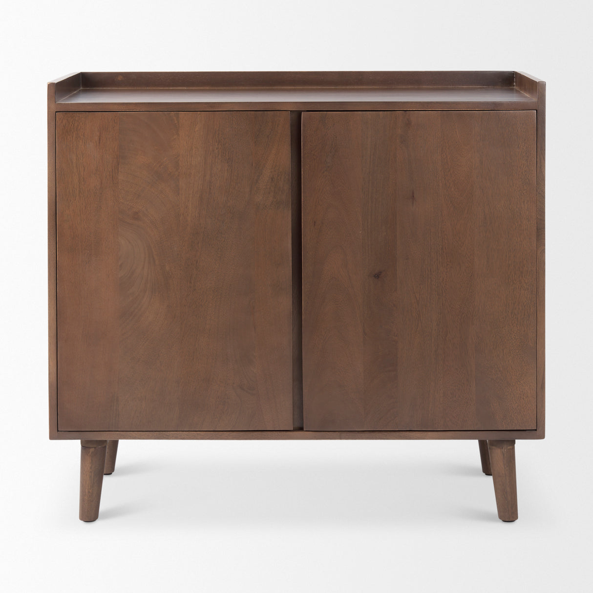 Lillie 36.0L x 16.0W x 32.0H Medium Brown Wood 2 Door Tray Top Accent Cabinet from Mercana - Luna Furniture