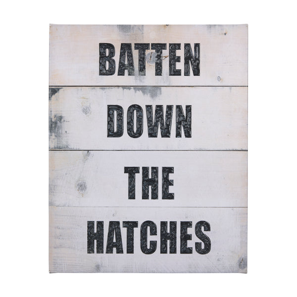 Batten Down The Hatches by Mercana Studio a Hand Embellished Textured Canvas