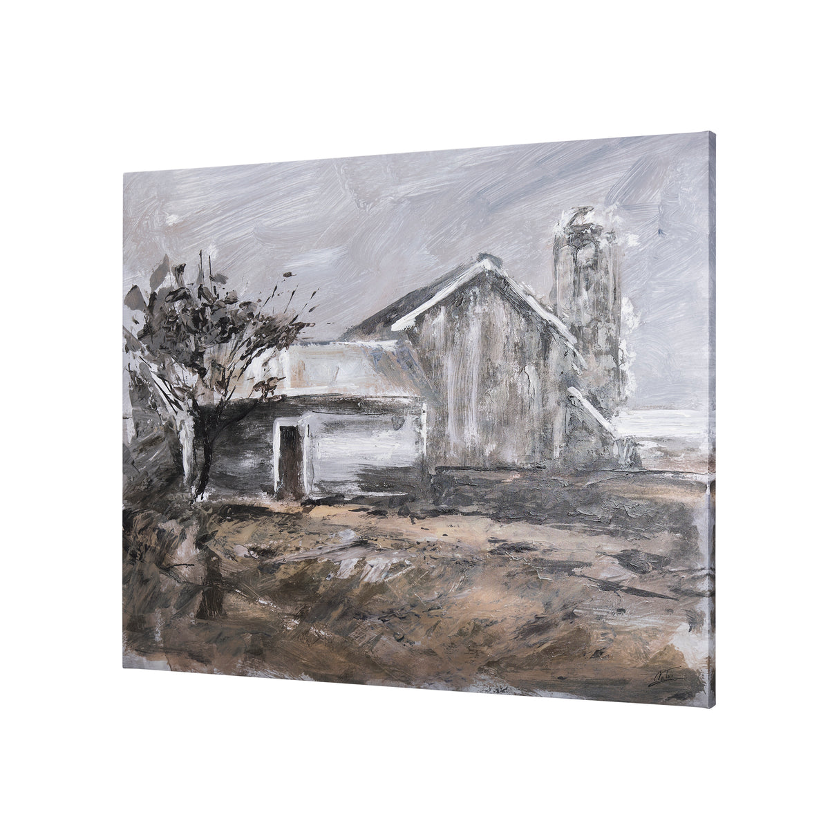 Late Autumn in Countryside III by Mercana Studio a Hand Embellished Textured Canvas from Mercana - Luna Furniture