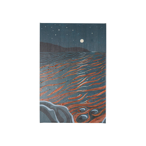 Sea bay at nitght II by Mercana Studio a Hand Embellished Textured Canvas