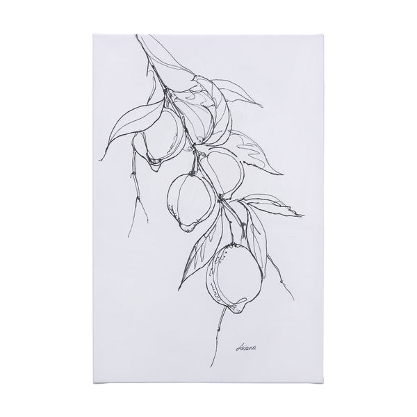 Lemon Branch I by Mercana Studio a Hand Embellished Textured Canvas