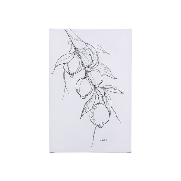 Lemon Branch I by Mercana Studio a Hand Embellished Textured Canvas