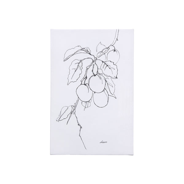 Plum Branch II by Mercana Studio a Hand Embellished Textured Canvas