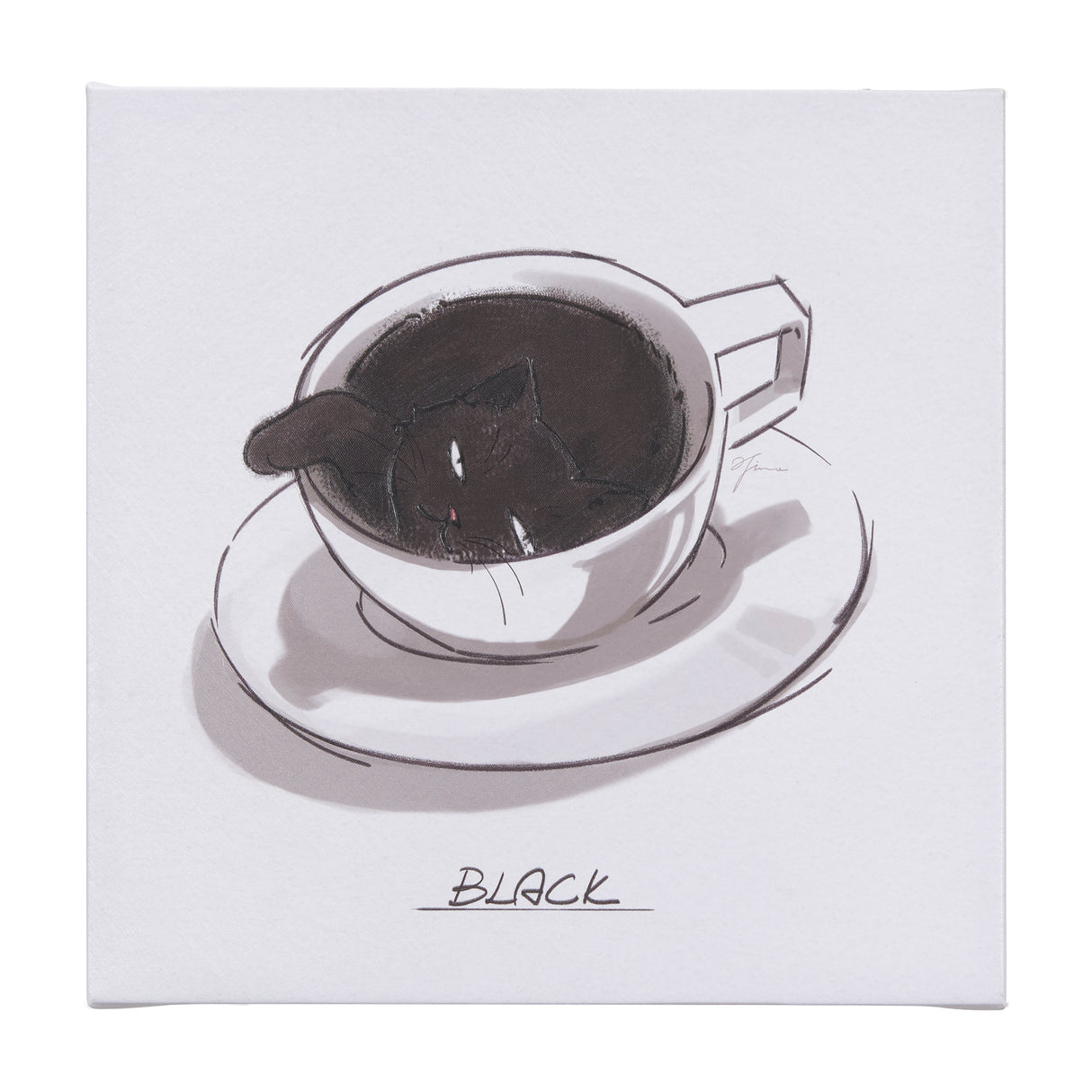 Coffee Cat I by Mercana Studio a Hand Embellished Textured Canvas from Mercana - Luna Furniture