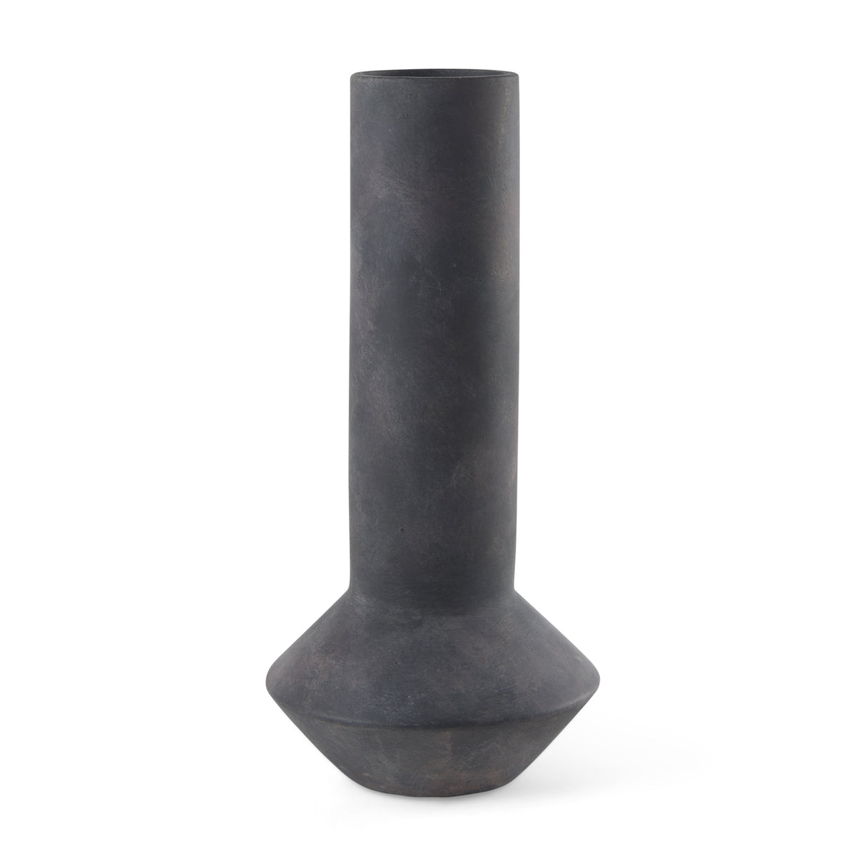 Esme 7.1L x 7.1W x 15.0H Dark Gray Ceramic Vase from Mercana - Luna Furniture