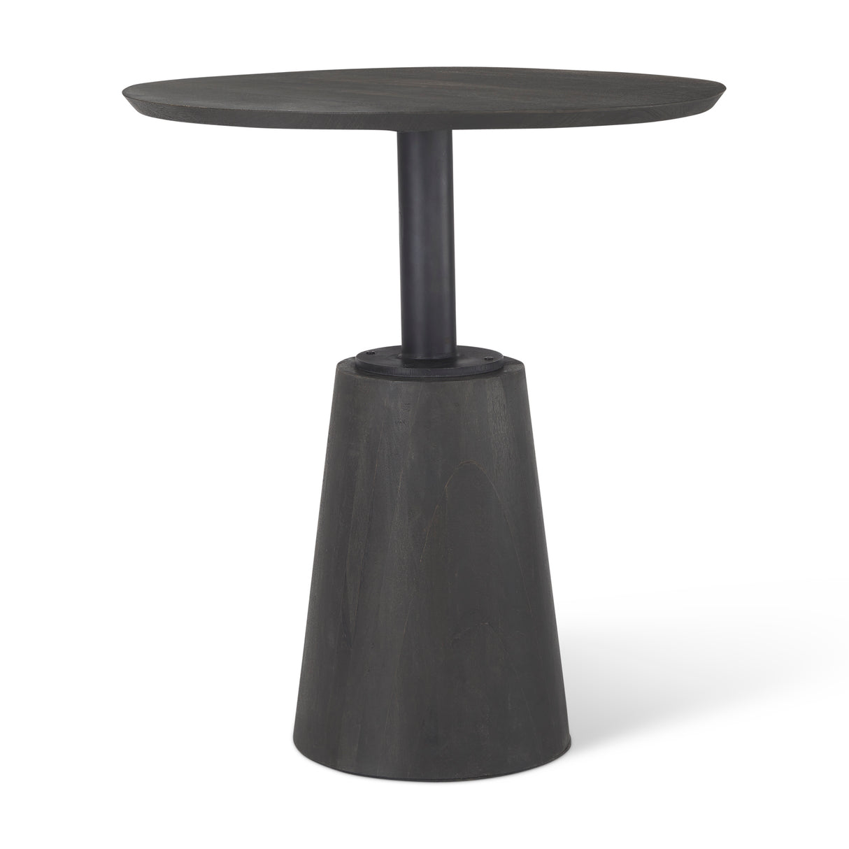 Maxwell 32" Round Black-Brown Wood w/ Black Metal Pedestal Bistro Table from Mercana - Luna Furniture