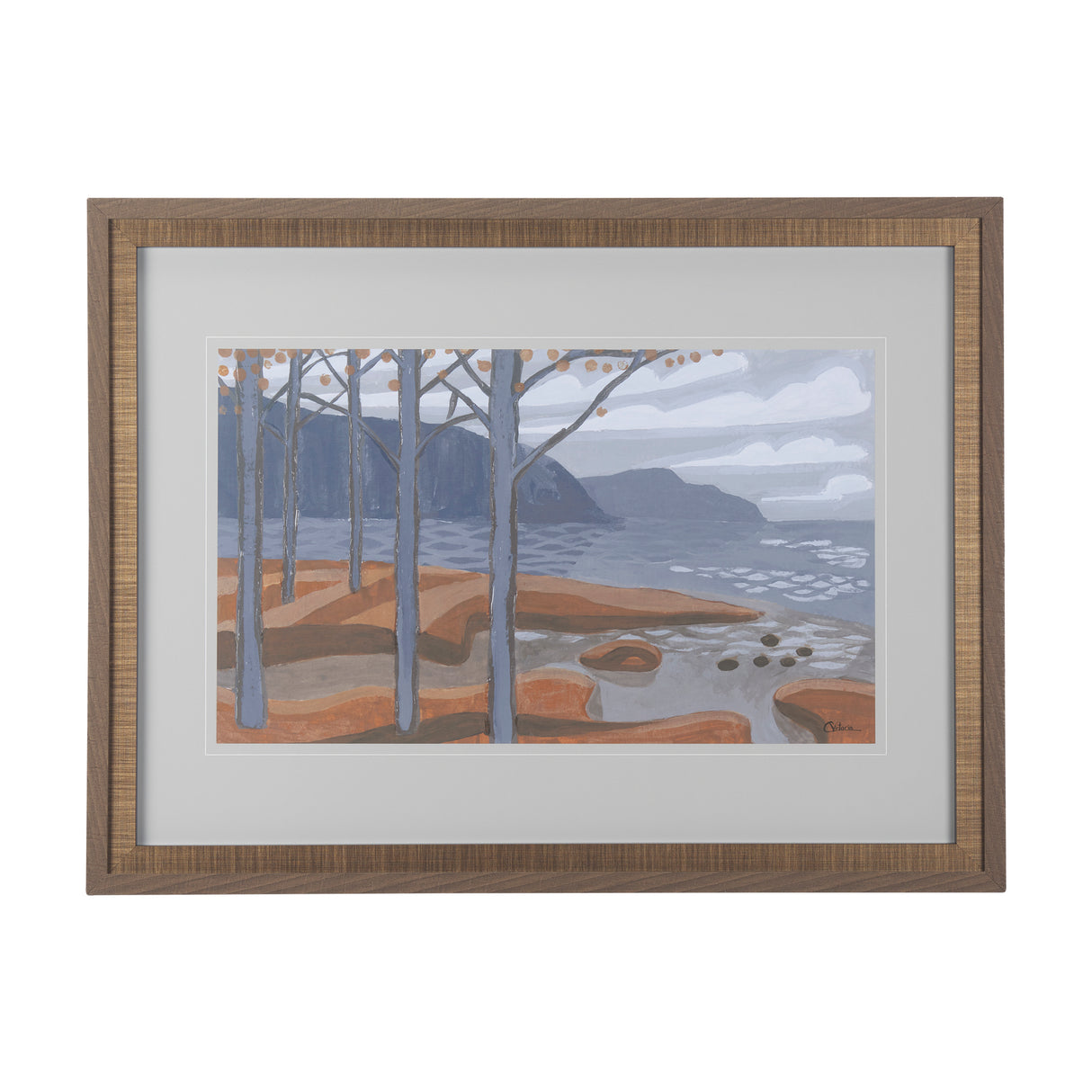Gray Day by Mercana Studio a Hand Embellished Textured Framed Art Print Matted under Glass from Mercana - Luna Furniture