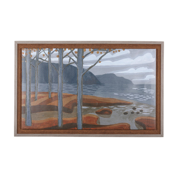Gray Day by Mercana Studio a Hand Embellished Textured Framed Canvas