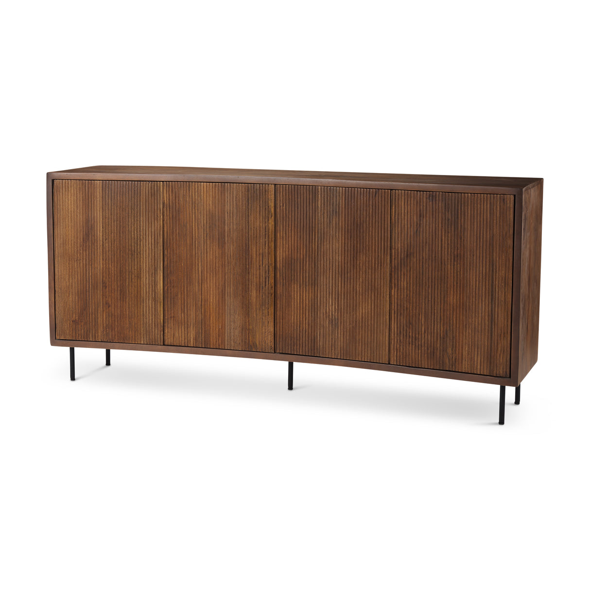 Lance 70.0L x 15.0W x 32.0H Medium Brown Solid Wood Sideboard from Mercana - Luna Furniture