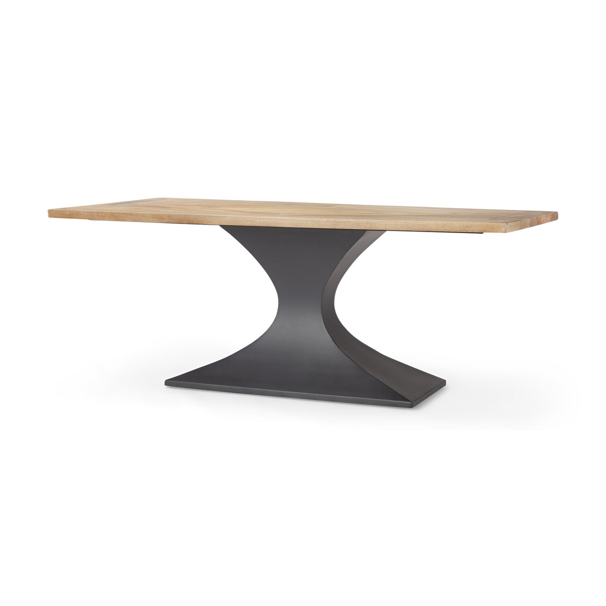 Maxton Light Brown Wood w/ Dark Gunmetal Iron Metal Dining Table from Mercana - Luna Furniture