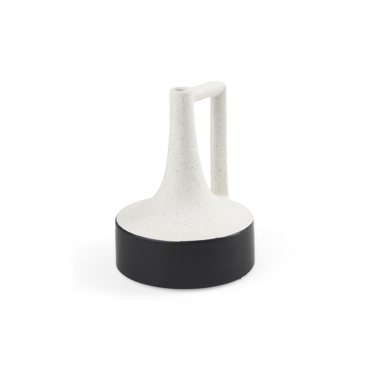 Burton 8.3H Small White and Black Ceramic Jug Vase from Mercana - Luna Furniture