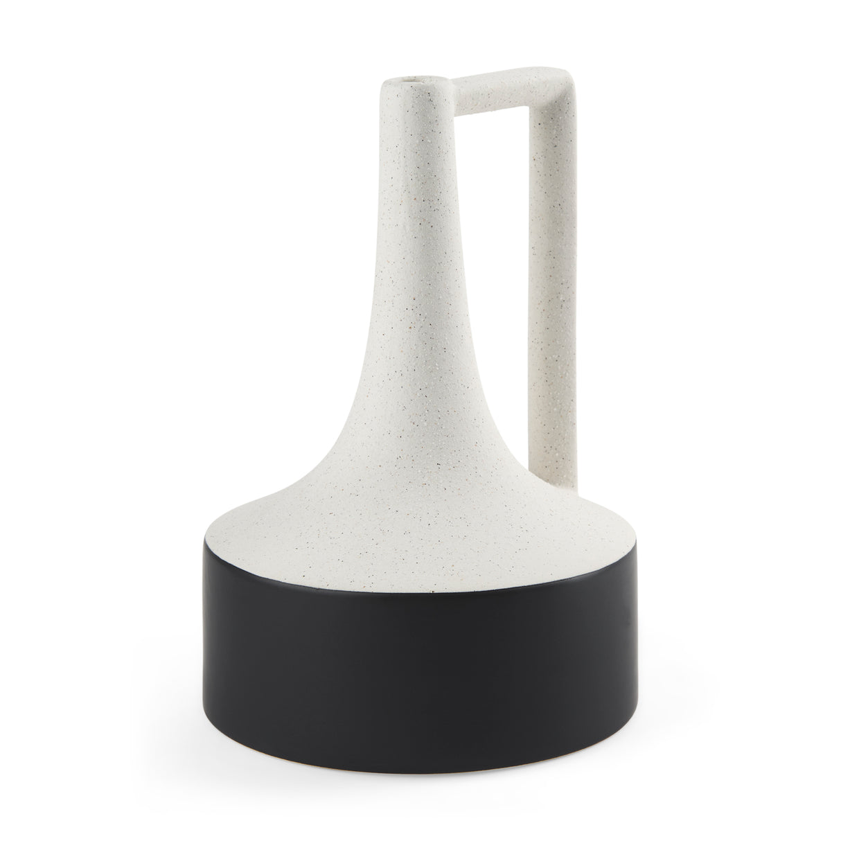 Burton 13.1H Large White and Black Ceramic Jug Vase from Mercana - Luna Furniture