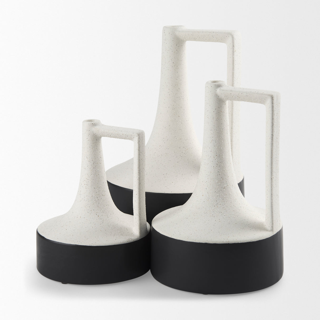Burton 13.1H Large White and Black Ceramic Jug Vase from Mercana - Luna Furniture