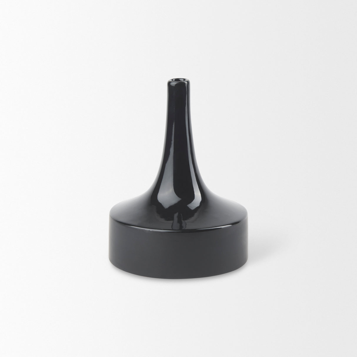 Burton 8.3H Small Glossy and Matte Black Ceramic Jug Vase from Mercana - Luna Furniture