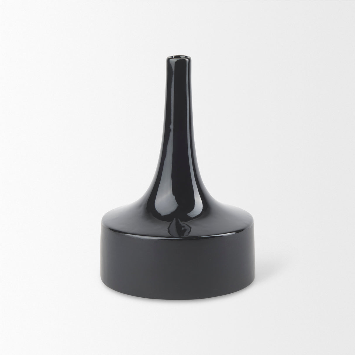 Burton 11.6H Medium Glossy and Matte Black Ceramic Jug Vase from Mercana - Luna Furniture