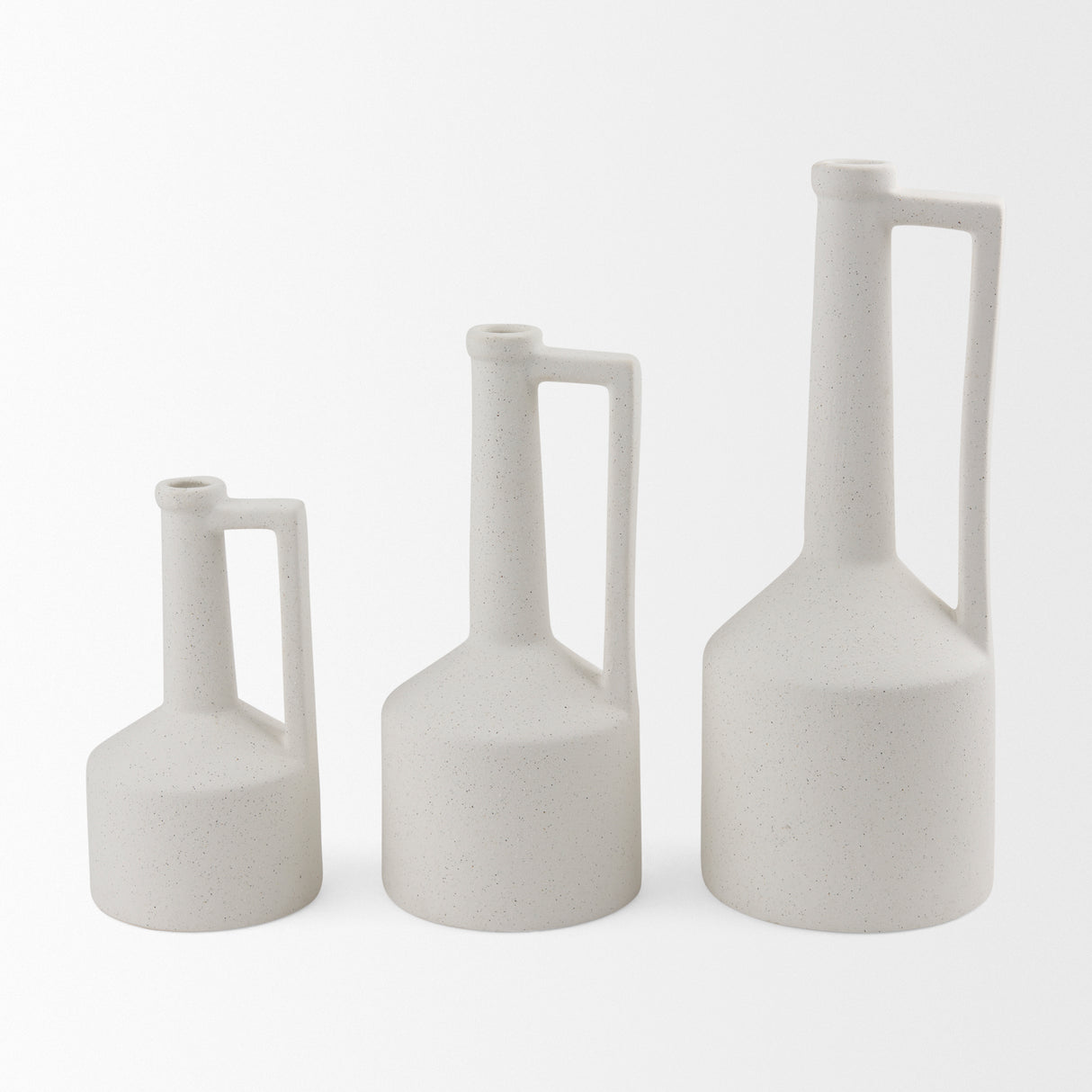 Burton 10.8H Small White Ceramic Jug Vase from Mercana - Luna Furniture