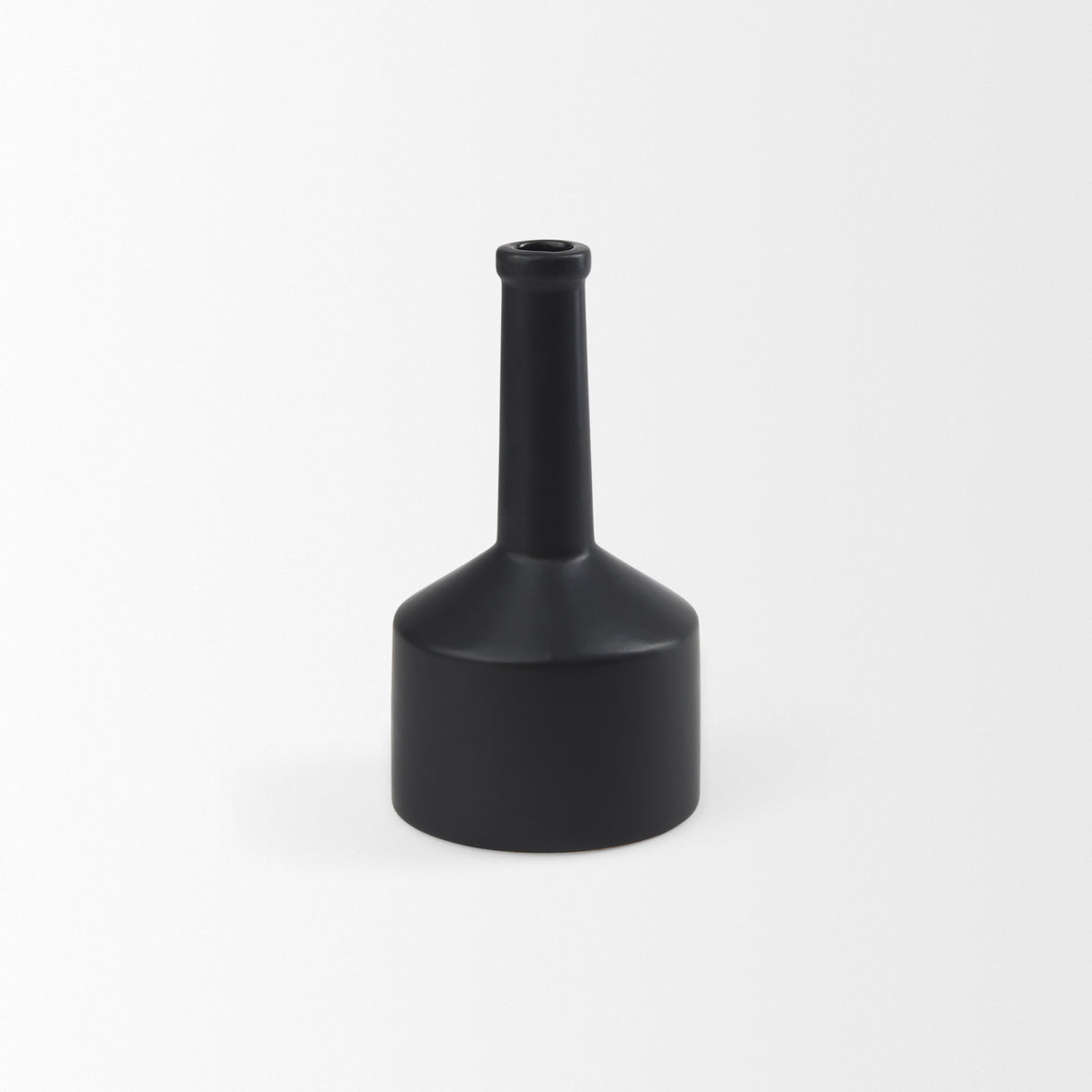 Burton 10.8H Small Matte Black Ceramic Jug Vase from Mercana - Luna Furniture