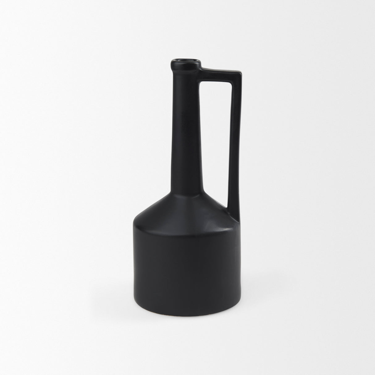 Burton 14.2H Medium Matte Black Ceramic Jug Vase from Mercana - Luna Furniture
