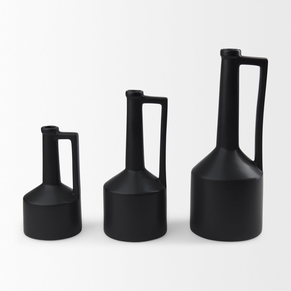 Burton 14.2H Medium Matte Black Ceramic Jug Vase from Mercana - Luna Furniture
