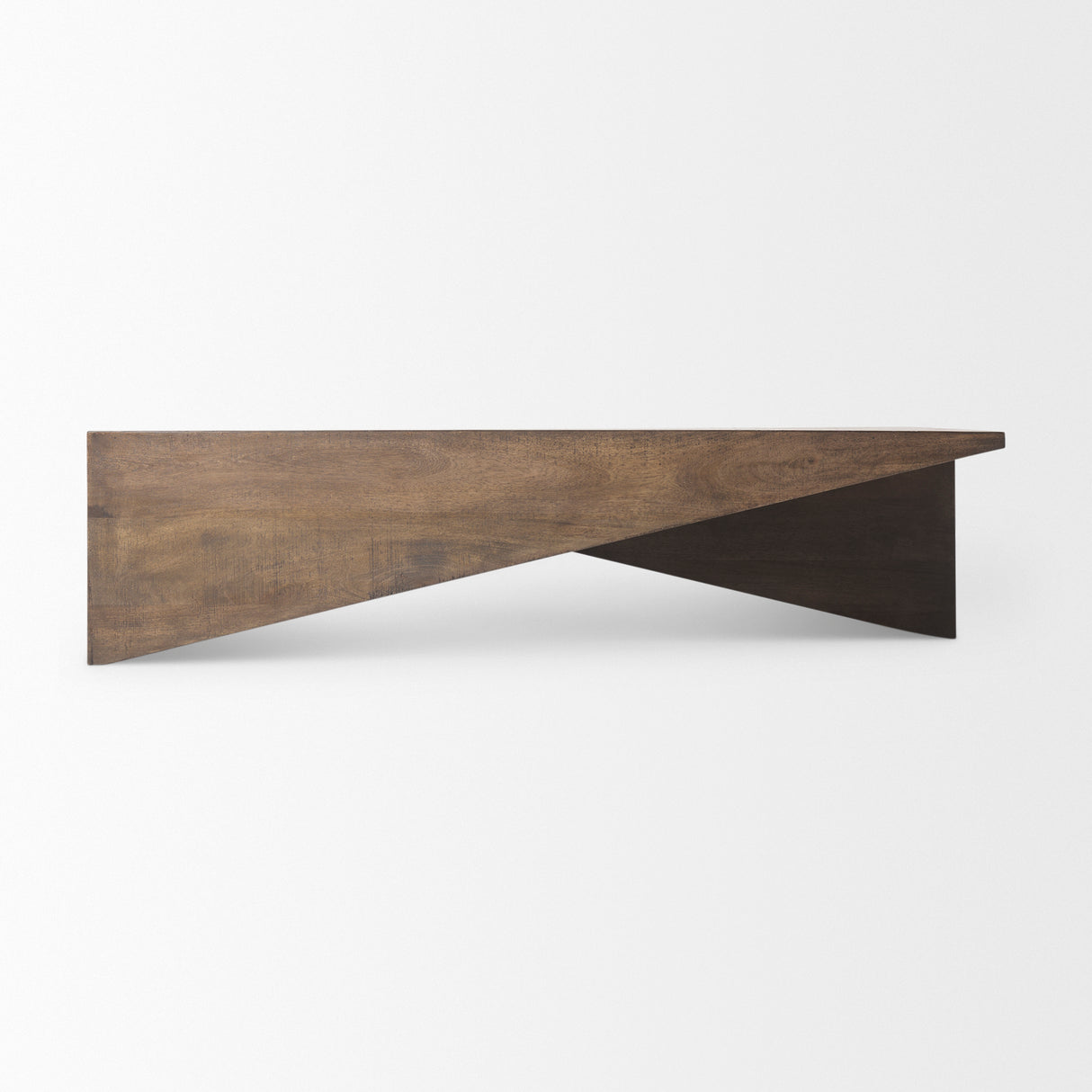 West 55L x 32W x 14H Medium Brown Wooden Angled Coffee Table from Mercana - Luna Furniture
