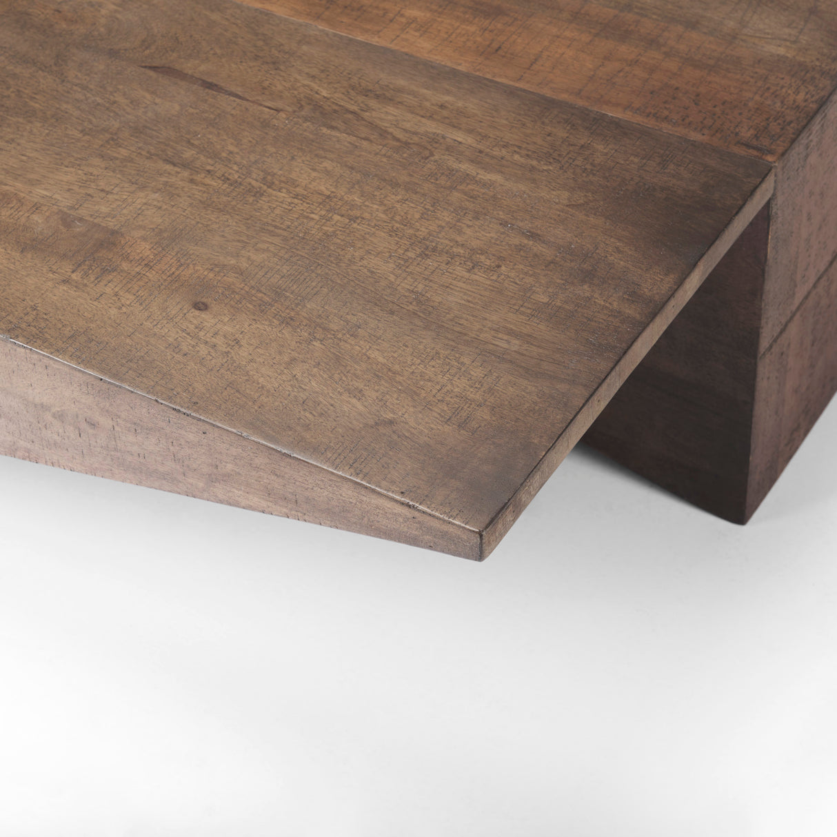 West 55L x 32W x 14H Medium Brown Wooden Angled Coffee Table from Mercana - Luna Furniture