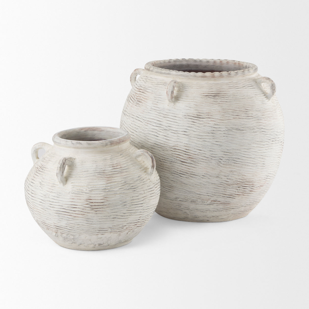 Misha 25.2L x 25.2W x 22.4H Cream Ceramic Floor Vase from Mercana - Luna Furniture